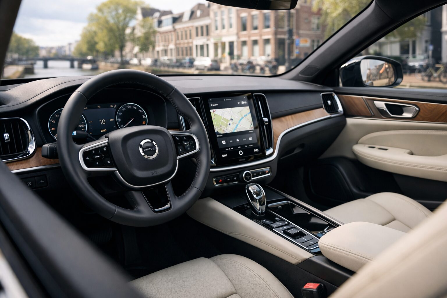 Interieur van een Volvo S60 lesauto
